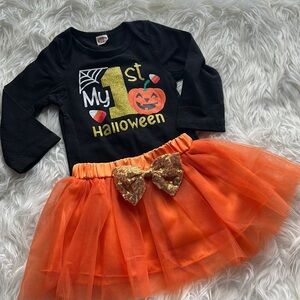 Baby my first Halloween outfit tutu tulle